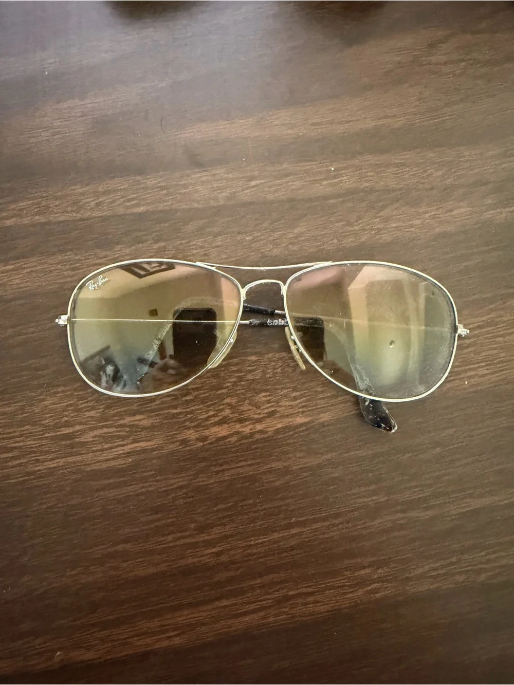 Ray-Ban Cockpit Silver Aviator Sunglasses with Gray Gradient Lenses